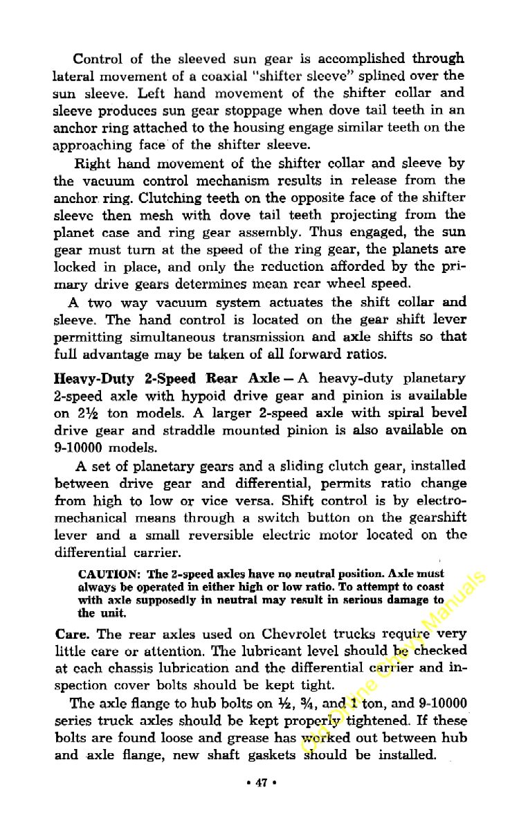 1957 Chevrolet Trucks Operators Manual Page 65